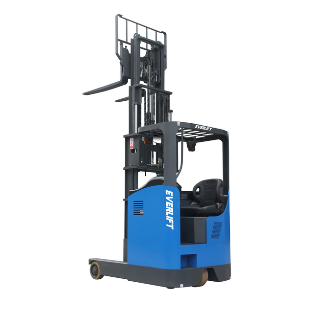 Carretilla elevadora Everlift, precio de fábrica, 1 tonelada, 1,5 toneladas, 2 toneladas, 2,5 toneladas, 8000 mm, mástil de 3 etapas, tipo sentado, carretilla retráctil hidráulica completamente eléctrica
